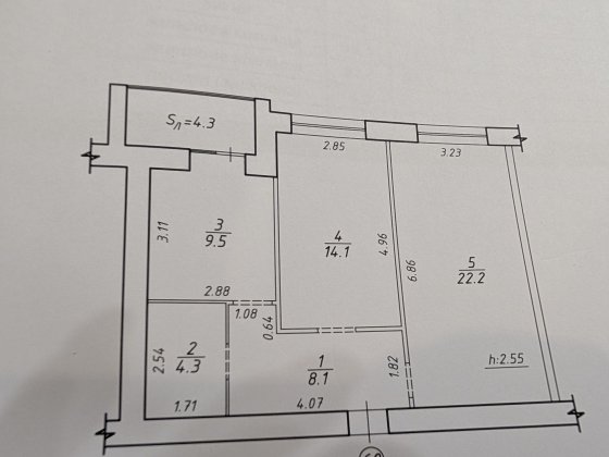 Двухкімнатна квартира в новобудові