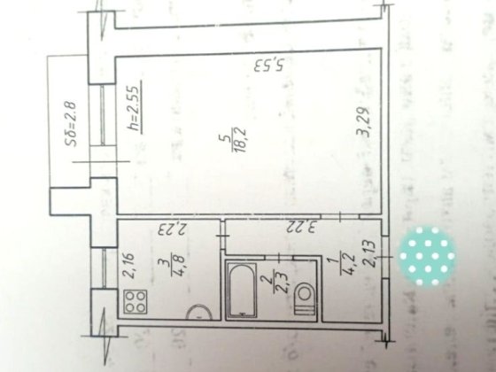 1 кімнатна квартира в центрі міста Суми  на середньому поверсі Сумы