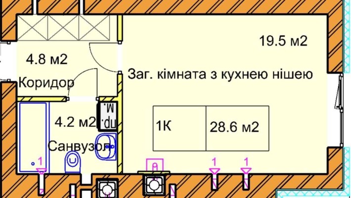 Смарт квартира 28,6 м2 від забудовника, відділ продажу - фото 1