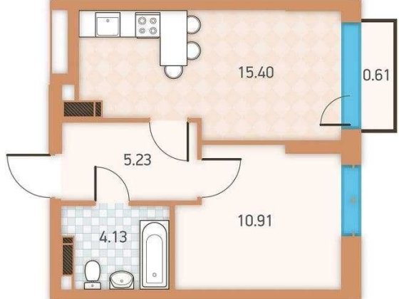 Продаж 1к квартири 35,24 м2 Киев