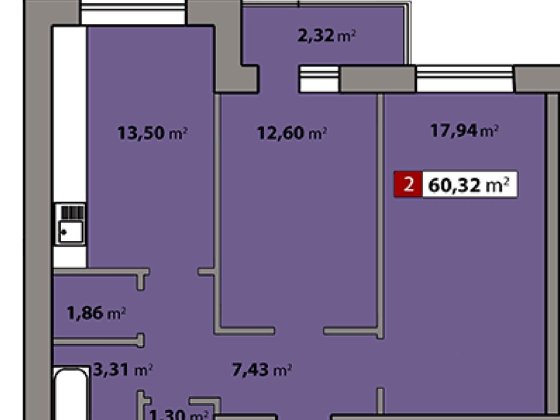 Продається двокімнатна квартира в ЖК Парковий квартал, ПЗР Черкаси