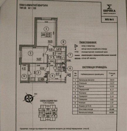 Продаж 2К квартири ЖК «Еврика» Будинок 6. Академіка Глушкова - фото 1