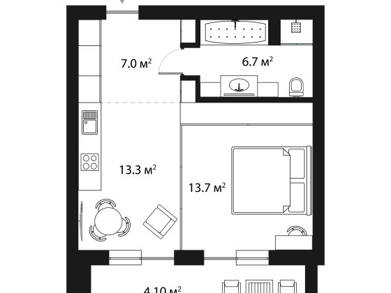 1-кімнатна квартира з ремонтом | RIVER LAND | Ужгород, RL 1.27 Ужгород