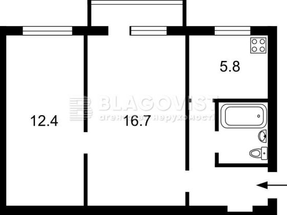 Продаж двокімнатної квартири біля м. Печерська Київ