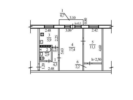 Продам 2-х кімнатну квартиру пр. Олександра Поля 107а. Днепр