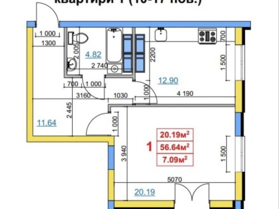 Продаж 1-кімнатна квартира в новобудові Черкаси
