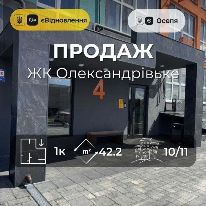 Продаж 1-кімнатної квартири у ЖК Олександрівськ.Єоселя,Сертифікат(YM) - фото 1
