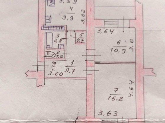 Продам 2/3 частину двокімнатної квартири (56 м² + 2 лоджії) Запоріжжя