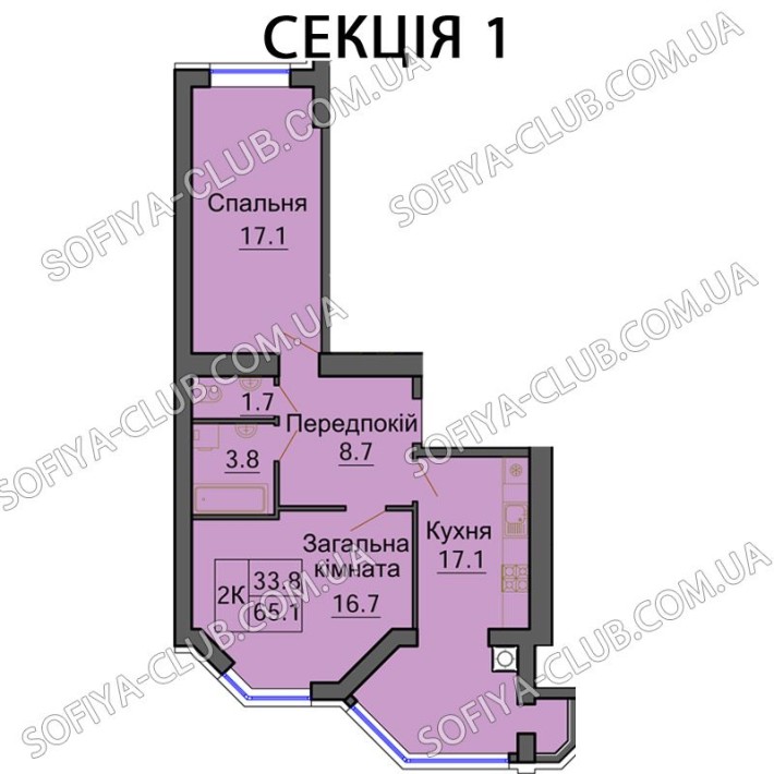 2-кімнатна 65 м2 ‼️Розстрочка ЖК Софія Клубний! - фото 1