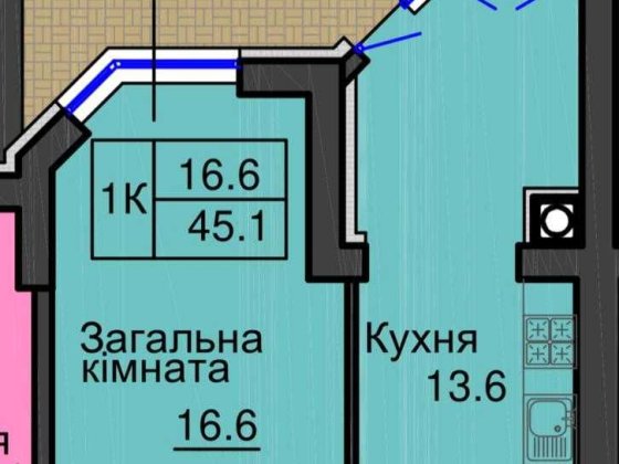 Продаж 1 кімнатної квартири з терасою в ЖК "Софія Резиденс" Софиевская Борщаговка