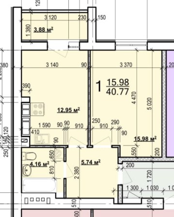 Продам 1 комнатную квартиру ЖК Мира 3, 41м2, ХТЗ Индустриальная VW - фото 1