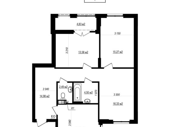 3-кімн. квартира. ЖК "Щасливий Grand". Розтермінування Софиевская Борщаговка