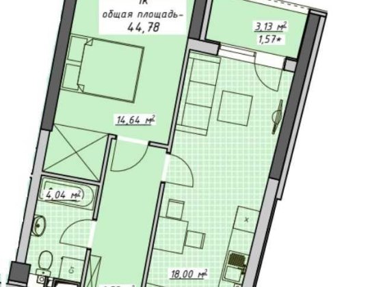Квартира в ЖК Атмосфера, Аркадія. Кухня 18м із виходом на лоджію. Море Одесса