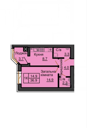 Продаж однокімнатної квартири 36.9 м2 в ЖК Софія Резиденс - фото 1