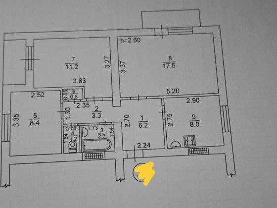 Затишна  трьохкімнатна квартира Миргород