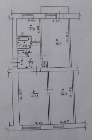 Продаю трикімнатну квартиру в м.Прилуки по вулиці Ярмарковій. - фото 1