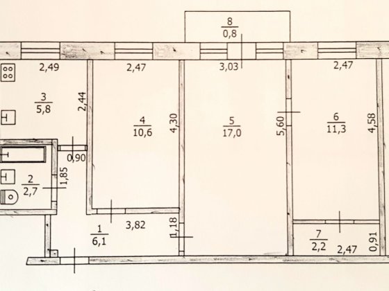 Трикімнатна квартира центр Павлоград