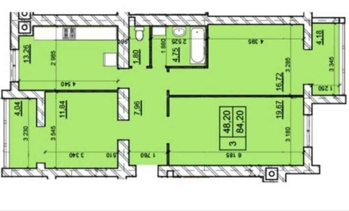 3-кімнатна квартира в ЖК «Дім3», Гречани! - фото 1