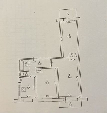 Трикімнатна квартира 4 Зарічний - фото 1