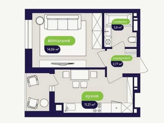 Гатне, ЖК “Оптимісто” 1к квартира. Доступно під єОселя. Гатне