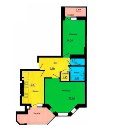 Продам квартиру 2-к 74 кв.м. Теплична 38. - фото 1