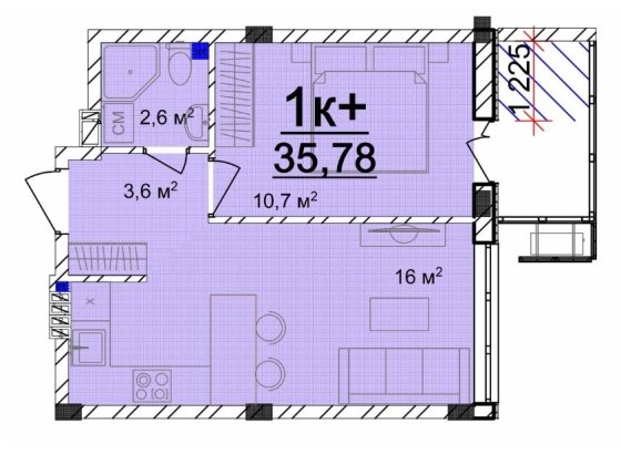 Продажа однокомнатной квартиры ЖК Мариинский, Великололинское Великодолинское