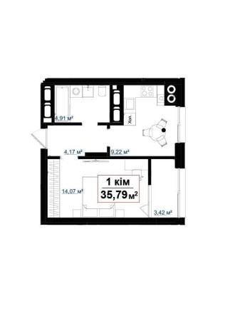Квартира 35,79м2 у новому ЖК Акварелі на Пасічній за акційною ціною! - фото 1