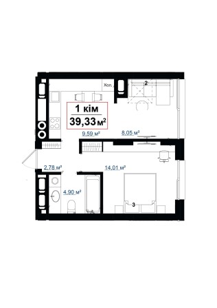Квартира 39,33 м2 у новому ЖК Акварелі на Пасічній за акційною ціною! - фото 1