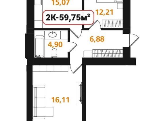 Опришівська Слобода НОВА ІСТОРІЯ, двокімнатна квартира 59,75м ВИДОВА!! Івано-Франківськ