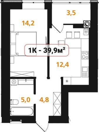 Однокімнатна 39,9 м Опришівська слобода Смарт квартира - фото 1
