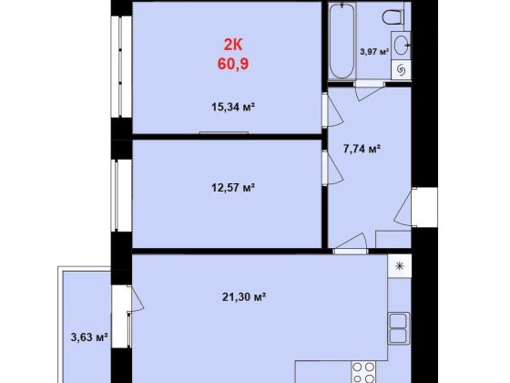 Найкраще планування 61м2, 5 поверх, газове опалення! Ивано-Франковск