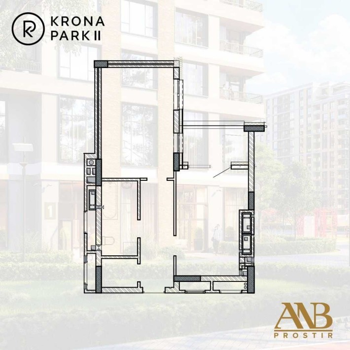 Однокімнатна квартира ЖК Крона Парк 2! Здача 2025 рік! - фото 1