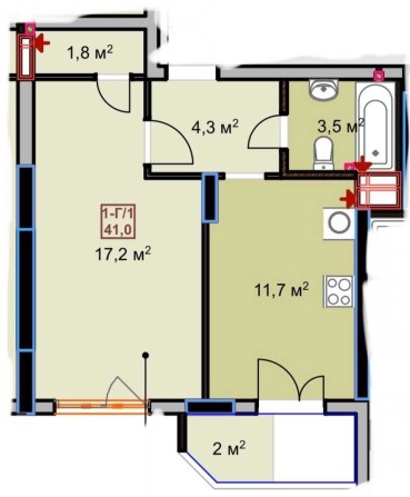 Продам простору 41 м.кв. квартиру без комісії. Під ключ 31 000$ - фото 1