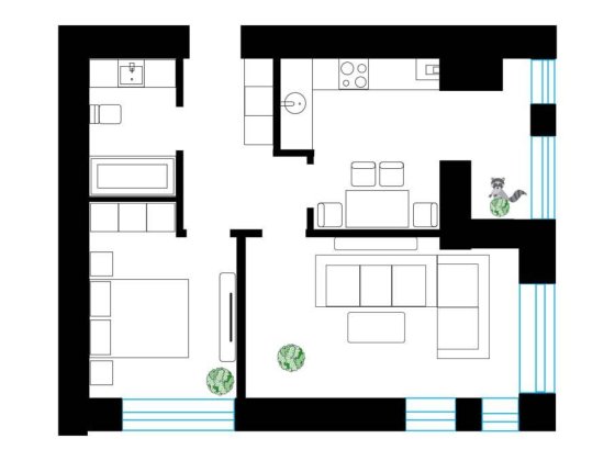 2к квартира в комплексі біля озера_збудований будинок.