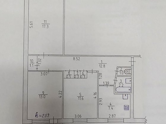 Продам 3-кімнатну квартиру в м-ні Левада Переяслав-Хмельницький