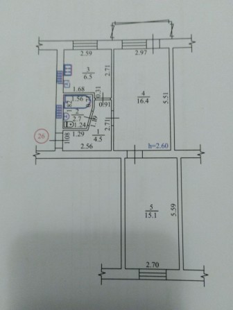 Двухкомнатная в центре - фото 1