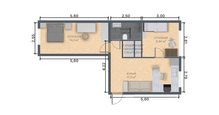 3 кімнатна квартира в центрі , театральна 30 , без комісій - фото 1