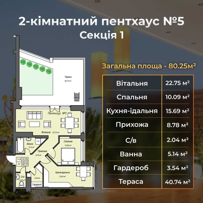 Квартира з власною терасою ЦЕНТР міста! Безвідсоткове розтермінування - фото 1