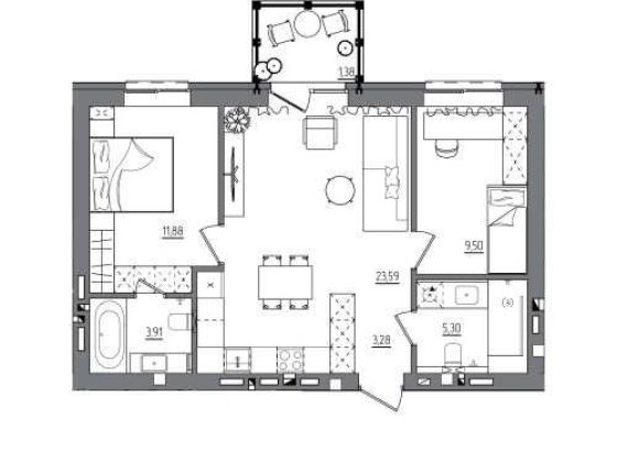 Двокімнатна квартира ТОП планування Ровно