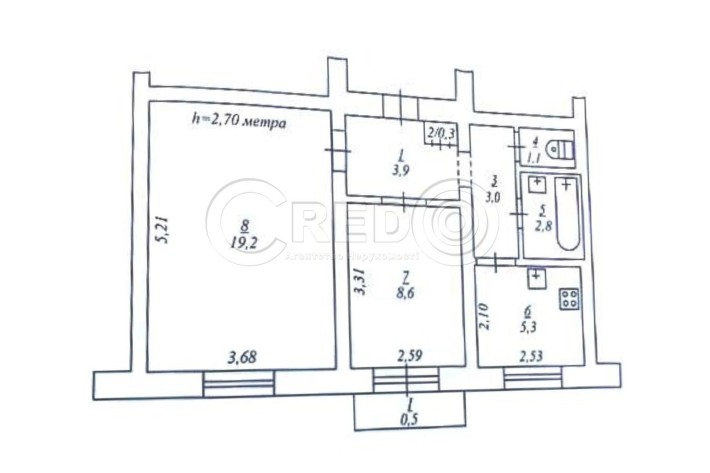 Продається 2-кімнатна квартира, 3/3 поверх, 44.7 м², Кривий Ріг - фото 1