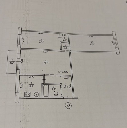 Продам трех комнатную квартиру - фото 1