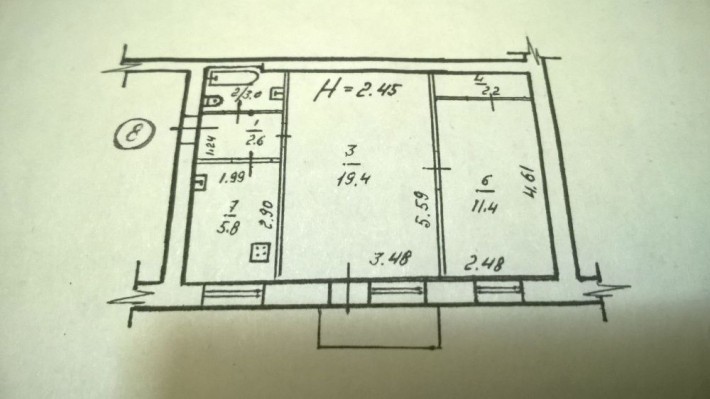 Двокімнатна, район Океана, під ремонт, ВЛАСНИК! - фото 1