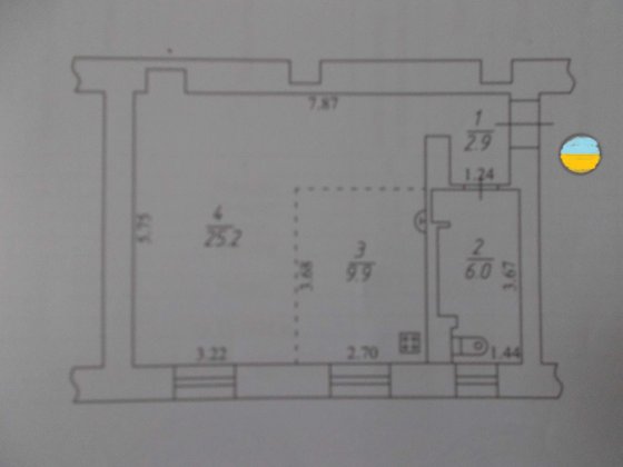 Продам 1-но кімн кв-ру 44\25\9 м2 пр-т Миру 157  м Чернігів Чернигов