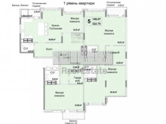 Продажа 5-к пентхауса 322м , без ремонта в «Новопечерских Липках» Київ