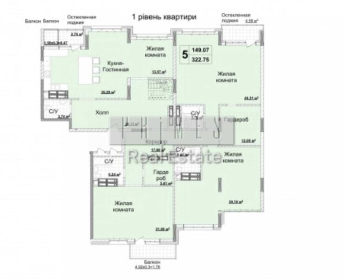 Продажа 5-к пентхауса 322м , без ремонта в «Новопечерских Липках» - фото 1