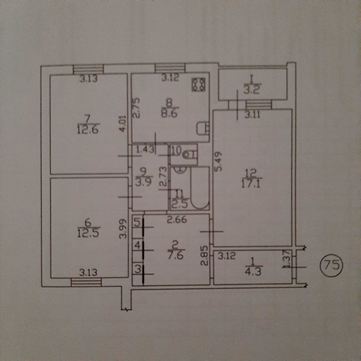 3-кімнатна квартира в Чернігові - фото 1