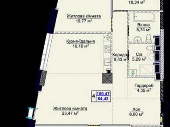Продаж  квартири без ремонту 150 м 8 черга 5 буд ЖК Новопечерскі Липки Киев