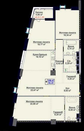 Продаж  квартири без ремонту 150 м 8 черга 5 буд ЖК Новопечерскі Липки - фото 1