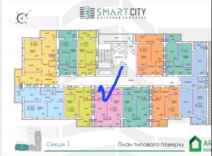 Жк "Панорама" продаю 1к квартиру з панорамою на річку - фото 1