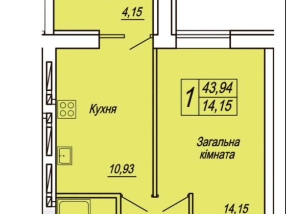 1 кімн квартира ЖК Домашній-2 Житомир
